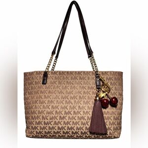 Michael Kors Tan and Brown Logo Tote